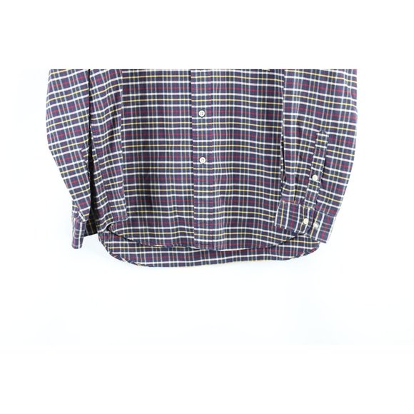 Vtg 90s Tommy Hilfiger Mens Large Baggy Fit Collared Button Shirt Rainbow Plaid - Picture 3 of 7